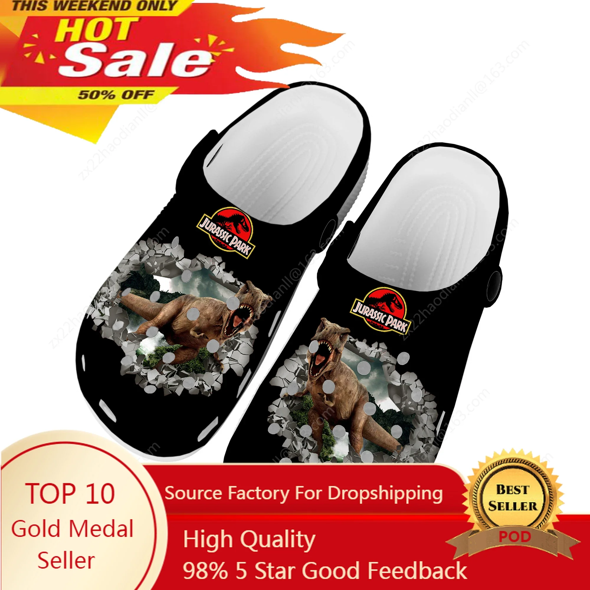 

Dinosaur World Cartoon Jurassic Park Home Clogs Custom Water Shoes Mens Womens Teenager Shoe Garden Clog Beach Hole Slippers