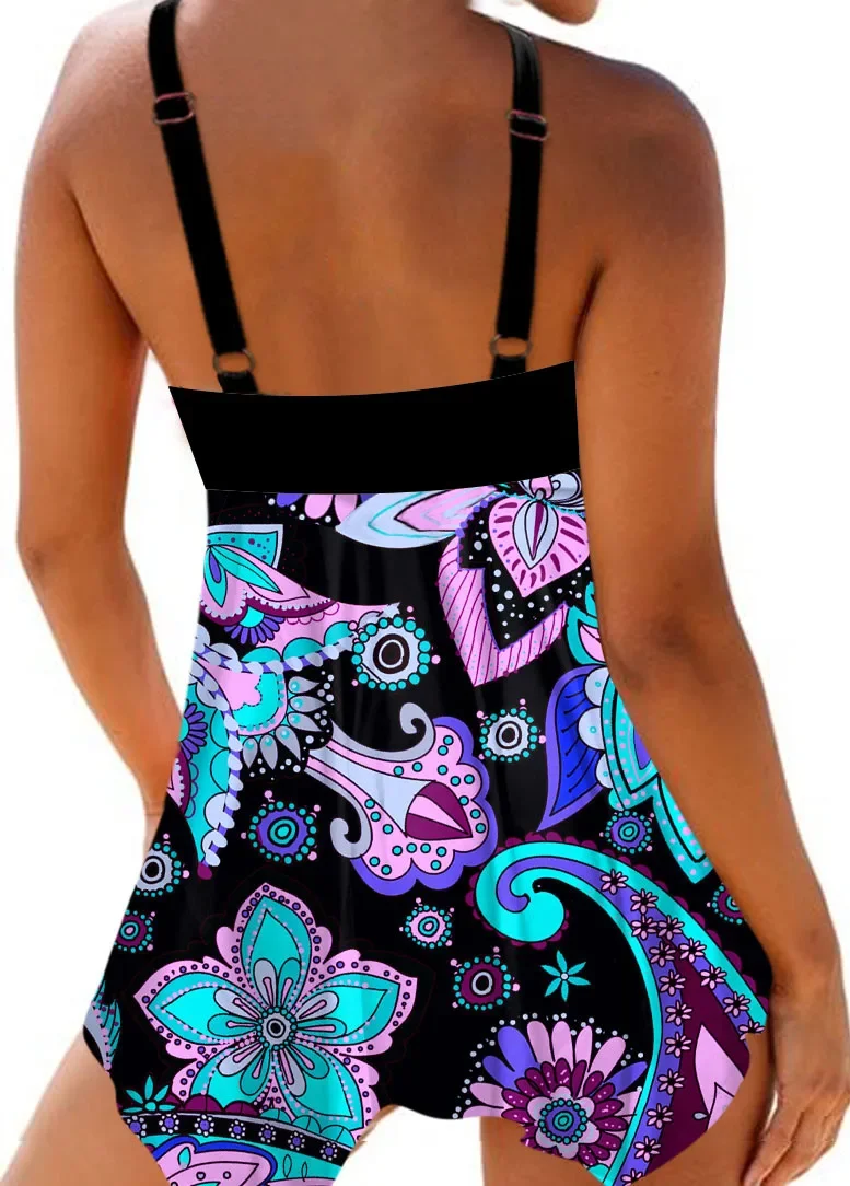 2023 New Summer Women\'s Fashion Beach Swimwear Tankini Monokini Swimwear Two Piece Swimwear New Print Beach Women\'s Tankini