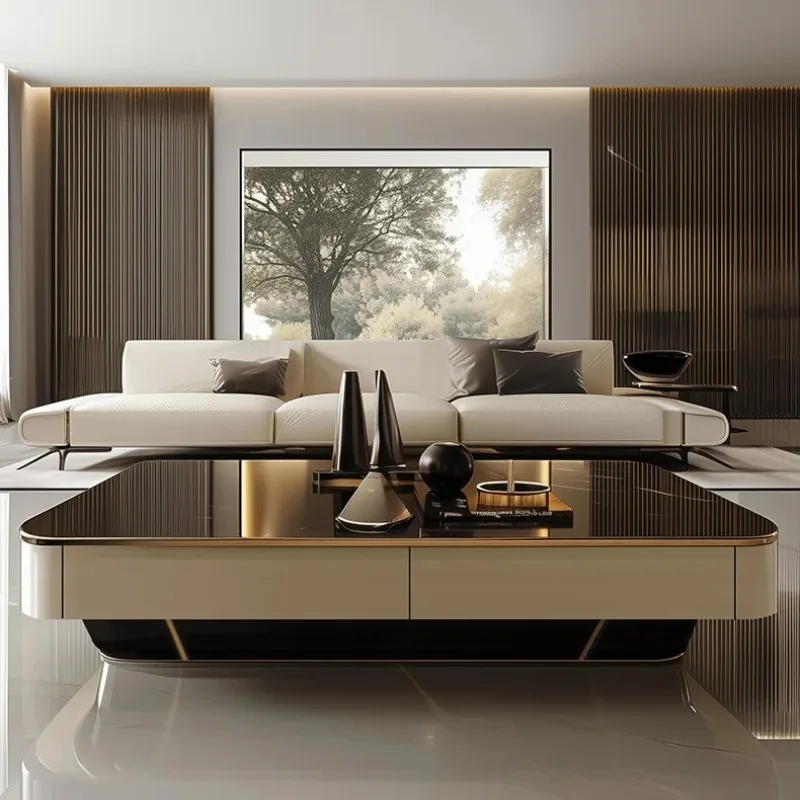 XXModern large coffee table living room household light luxury microcrystalline stone meeting office commercial tea table