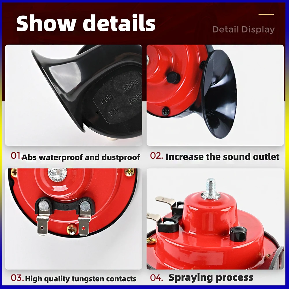 

Car Motorcycle Horn Universal Car Horn 12V/24V Small Air Horn Waterproof A Burglar Alarm Bocina Klaxon 12v Puissant Car Horn