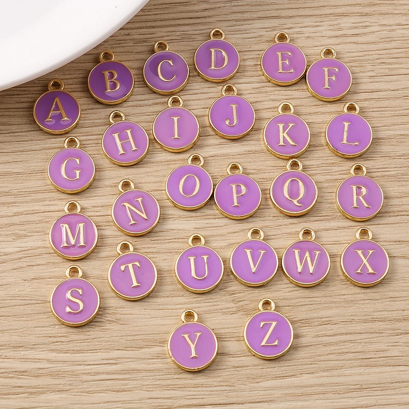 10 Stück 11 x 14 mm niedliche Emaille 26 A-Z Alphabet Buchstaben Charms Anhänger für Schmuckherstellung Ohrringe Halsketten DIY Bastelzubehör – Detail 29