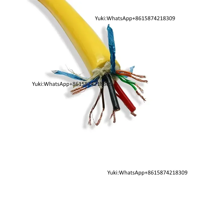 LCP Reinforced Marine Copper Underwater ROV Cable 2 Core Power + Shielded Twisted Pairs Tether with PUR Jacket 1000m Depth