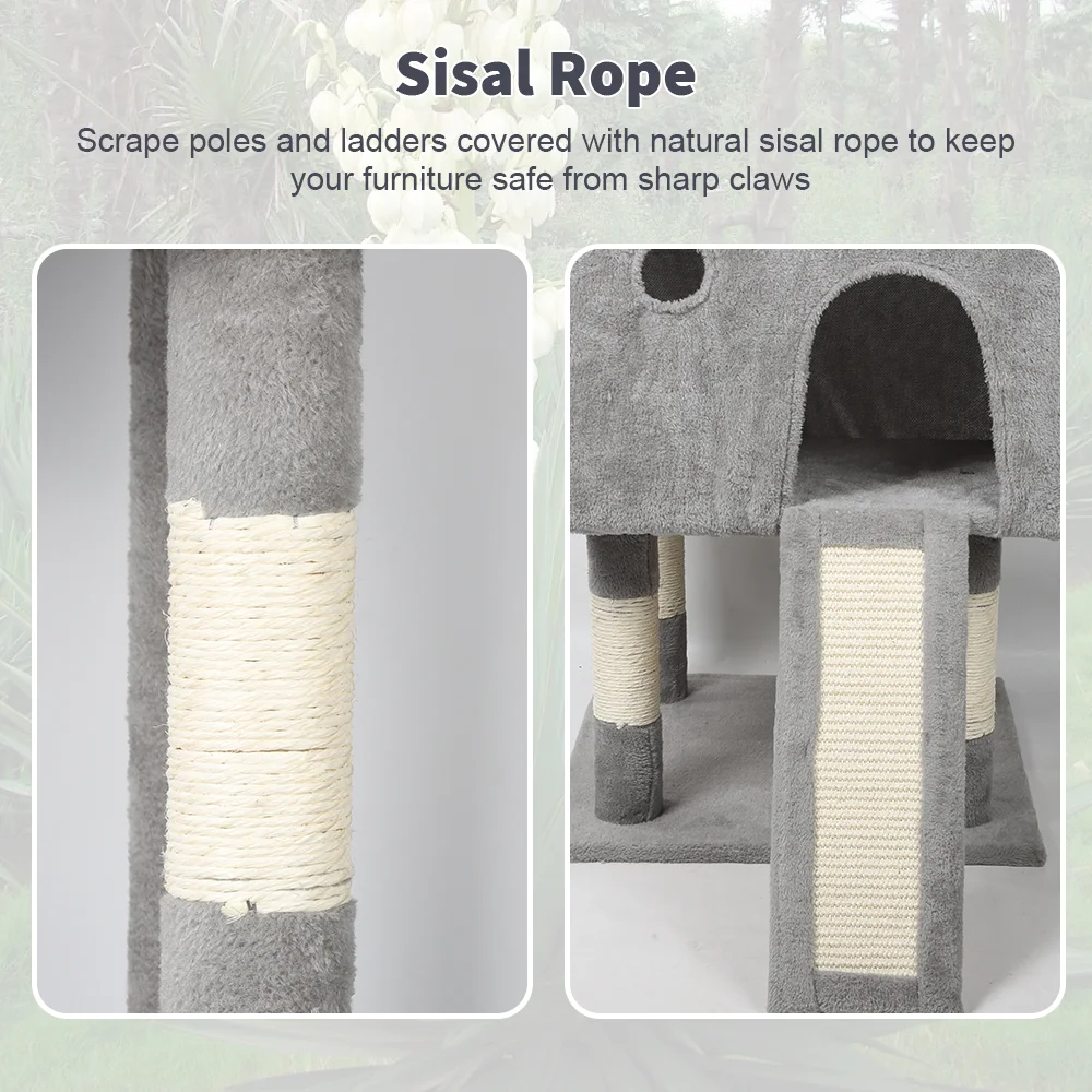 48x48x162 سنتيمتر أشجار القط القط تسلق الإطار القط برج أرجوحة مبطن Perches و Condos القط القفز لعبة مع سلم أشجار القط #3