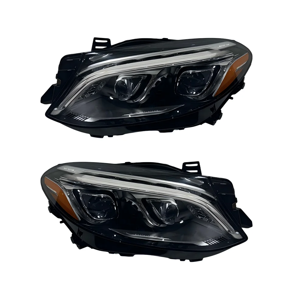 -GLE W166 Headlights 2015-2019 GLE320/GLE350d/GLE400 6000K New A1668201159/A1668201259 view 3