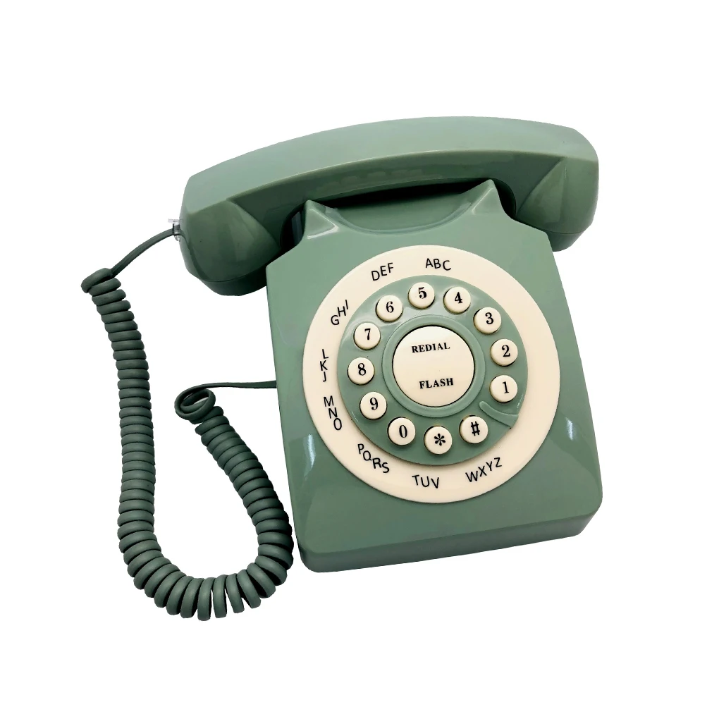 Wired Phones Button Type European Retro Style High Definition Corded Telephone Dial Design Vintage Landline Hotel