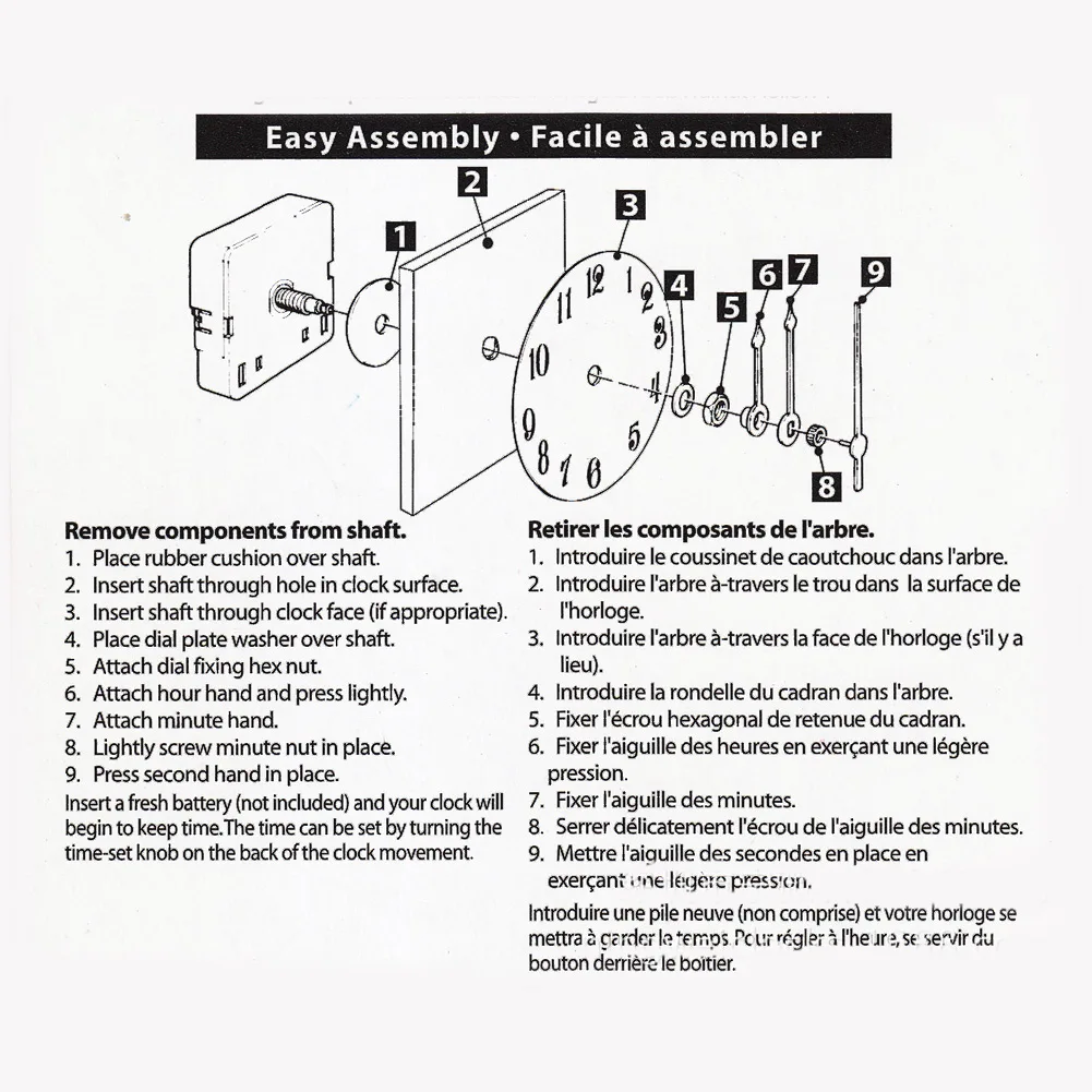 Multi Size Quartz Clock Movement Mechanism with 831MM Spindle for DIY Clock Repair and Replacement Applications