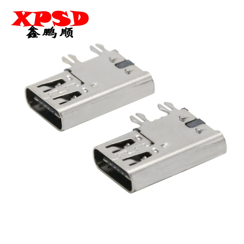 10PCS TYPE C 6P Side Socket Horizontal Type-C 6P Female Socket Four-Pin Typec Charging Data Plug Connector