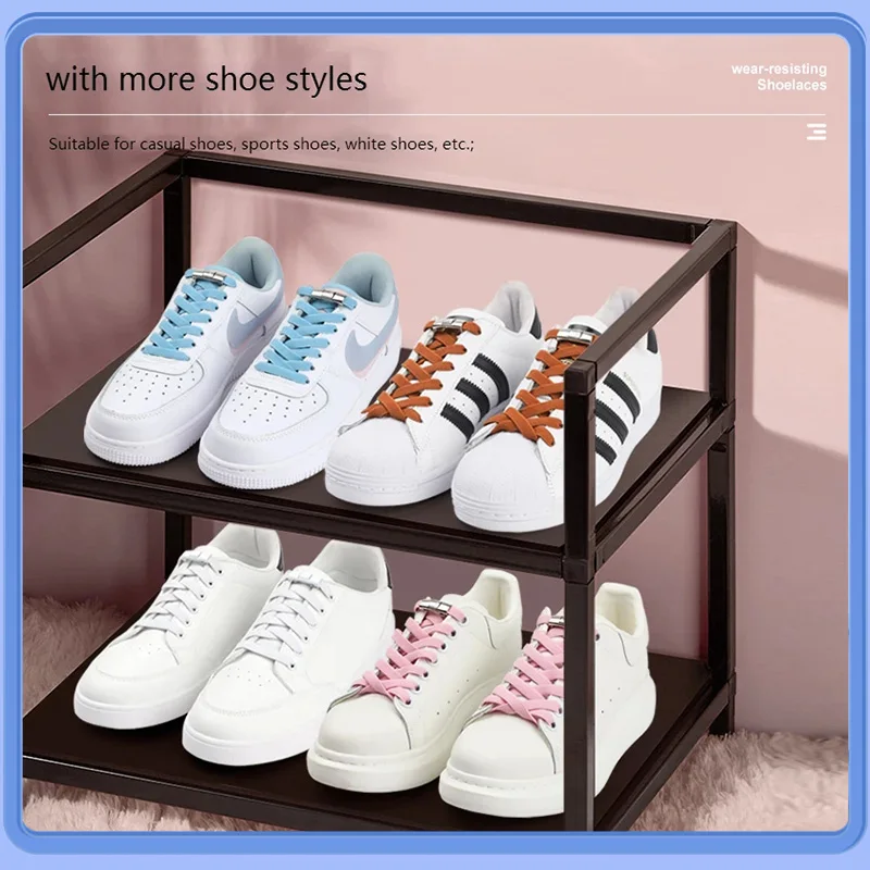 Xiaomi Youpin Shoelaces Without Ties Shoe Laces Press Lock Shoelace 8MM Widened Elastic Laces Sneakers Flat for Shoes Accesories