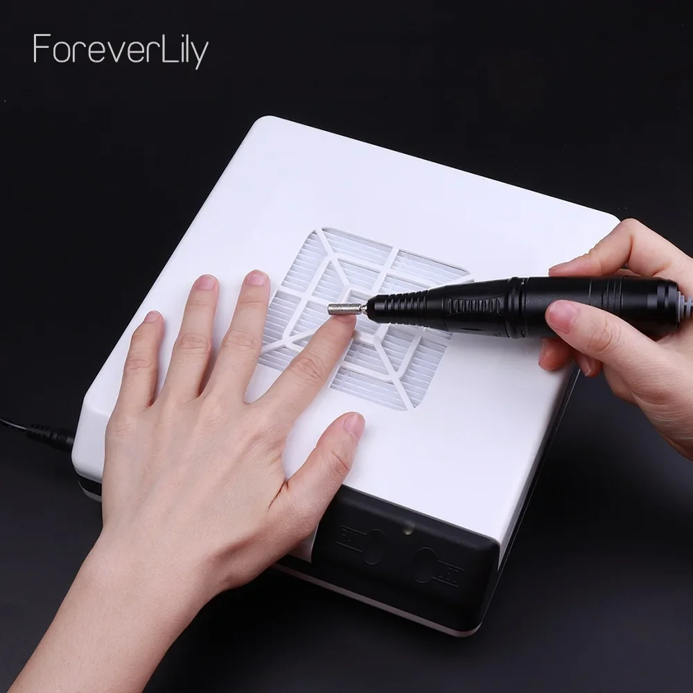 2025 New 60W Double Use Nail Dust Collector Retractable Elbow Design Nail Dust Extractor Fan Nail Vacuum Cleaner With Tube