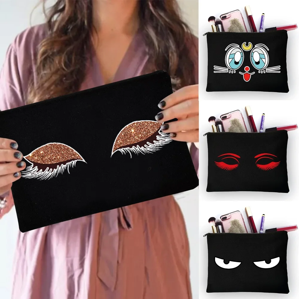 Relax Style Zipper Hand Bag With Chest Print Pretty Cosmetic Pouch for Makeup Tools Stationery Small Items Outing Business Trip