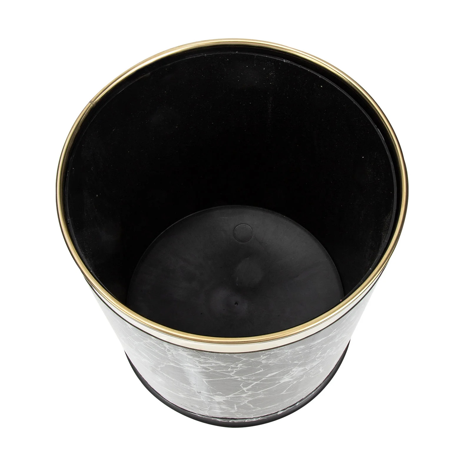 

Waste Paper Basket Marble Trash Can for Car Marbling Garbage Black Wastebasket Office