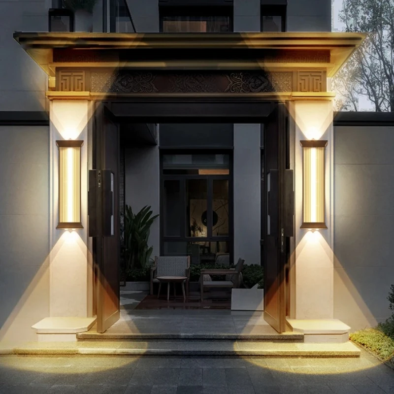 SANDYHA Waterproof LED Outdoor Wall Light Spotlight Long Strip Lamp Garden Terrace Home Decor Landscape Lighting