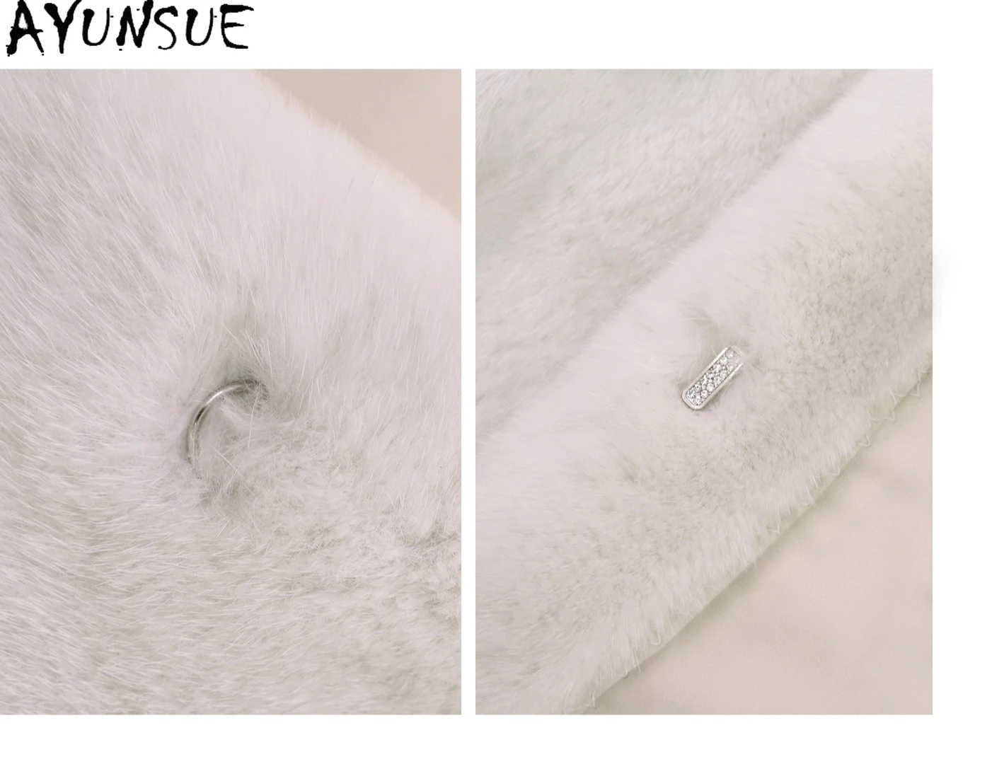 معطف فرو طبيعي فاخر من AYUNSUE ملابس شتوية للنساء 2025 سترة فرو حقيقي من المينك بالكامل معاطف نسائية جديدة في معاطف شوبانا Жénska #3