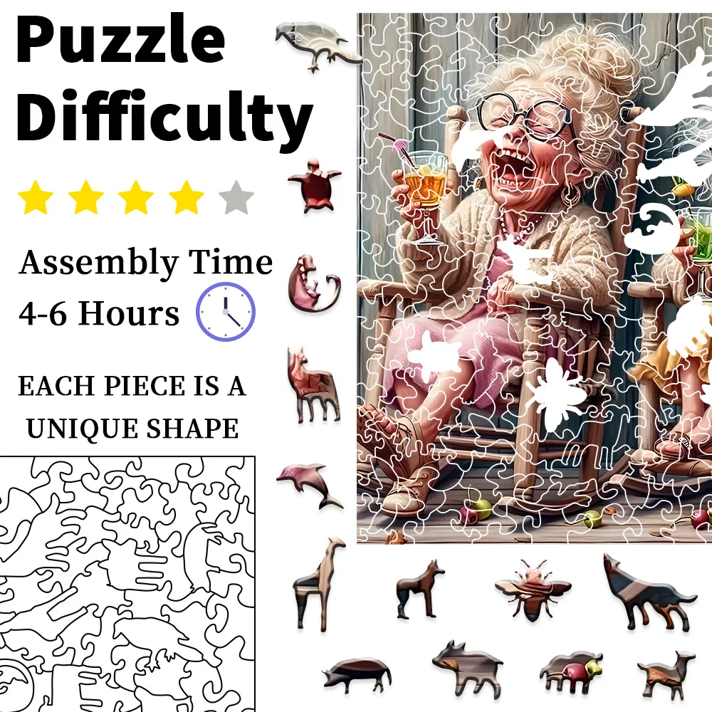 Premium Wooden Puzzle for Adults | Unique Irregular Animal Design with Vibrant Colors | Brain Teaser, Home Decor & Ideal Gift fo