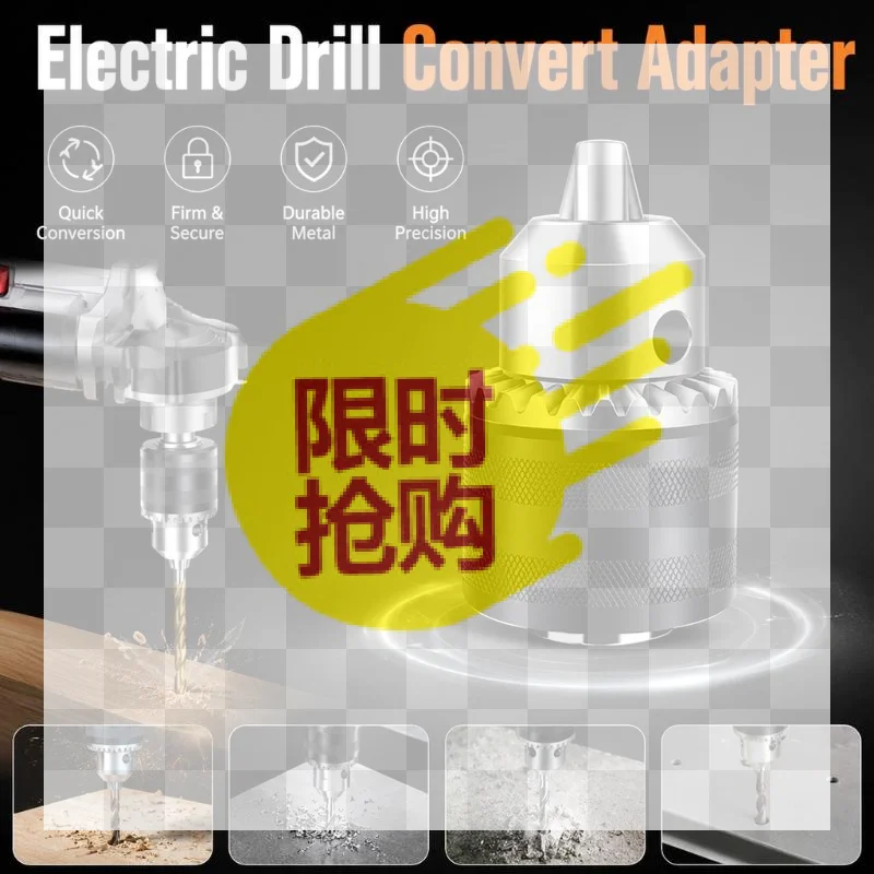 【BA】Electric Drill Convert Adapter Angle Grinder Hand Drill Conversion Collet Impact Adaptor Hex Shank