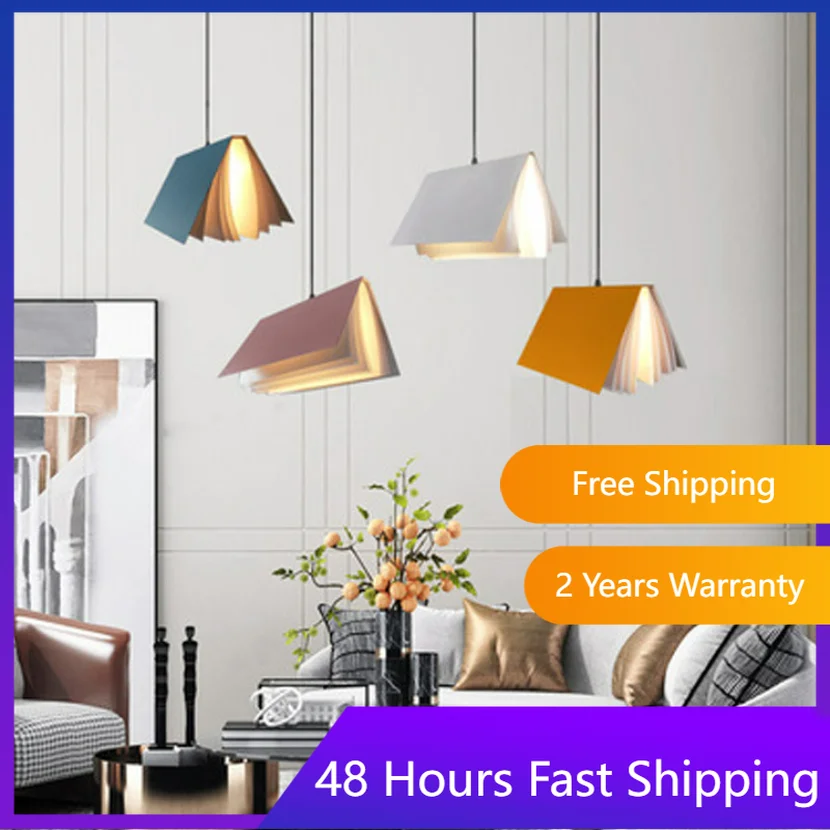 

Novelty Pendant Lights Book Decoration Hanging Lamp Modern Ceiling Chandelier Study Room Library Shop Decor Kids Children Decor