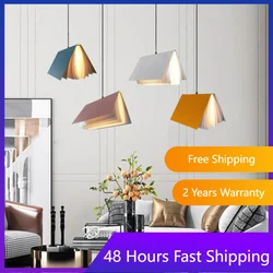Novelty Pendant Lights Book Decoration Hanging Lamp Modern Ceiling Chandelier Study Room Library Shop Decor Kids Children Decor