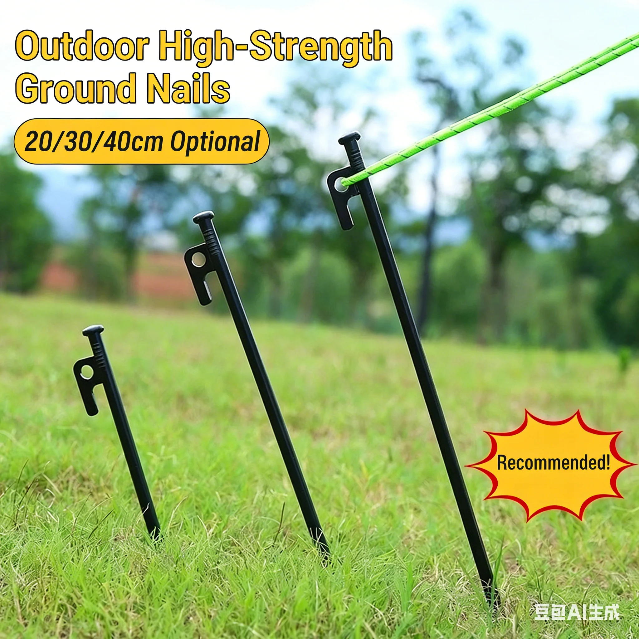 10 outdoor canopy tents, ground nails, camping steel nails, gardening fixed camping accessories