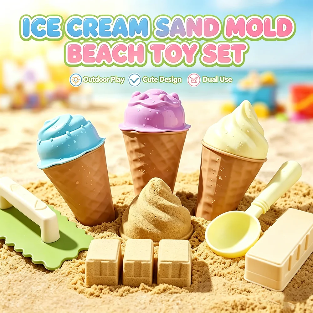 Kinetic Sand Mold - Zabawki plażowe dla dzieci, foremki do
