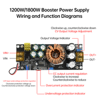 1800W 40A DC-DC Boost Converter Step Up Module DC 14-85V to DC 14-120V Board Power Supply Accessories