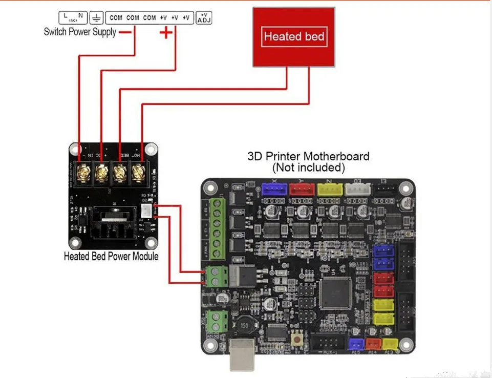 New 3D printer Hot Bed MOSFET Power Expansion Board / Heat bed Power Module For Anet A8 A6 A2 Compate Black Ramps 1.4