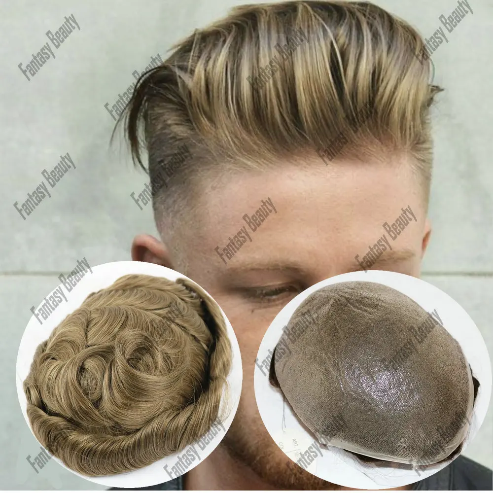 Natuurlijke Haarlijn Utrl Dunne Huid Toupee Voor Mannen 100% Menselijk Haar 0.02-0.03Mm Pu Pruik Mannen Capillaire Prothese Kale Haarstuk Systeem