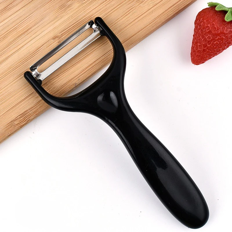 Fruits And Vegetables Stainless Steel Peelers Portable Manual Peeling Potatoes Carrot Black Plastic Handle Peeler Kitchen Tools