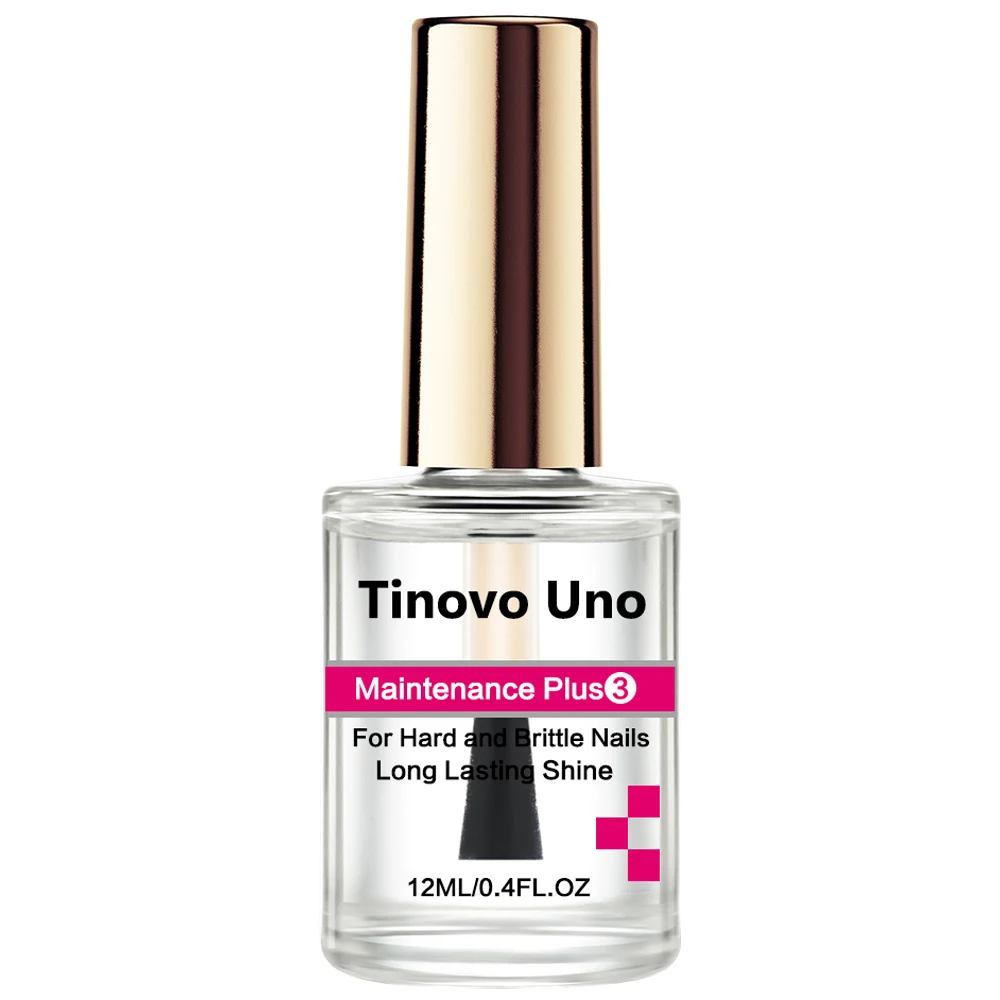 Tinovo Uno-endurecedor de uñas transparente, mantenimiento más fortalecedor de uñas Normal, brillo de desgaste largo, acabado de laca Regular para uñas dañadas