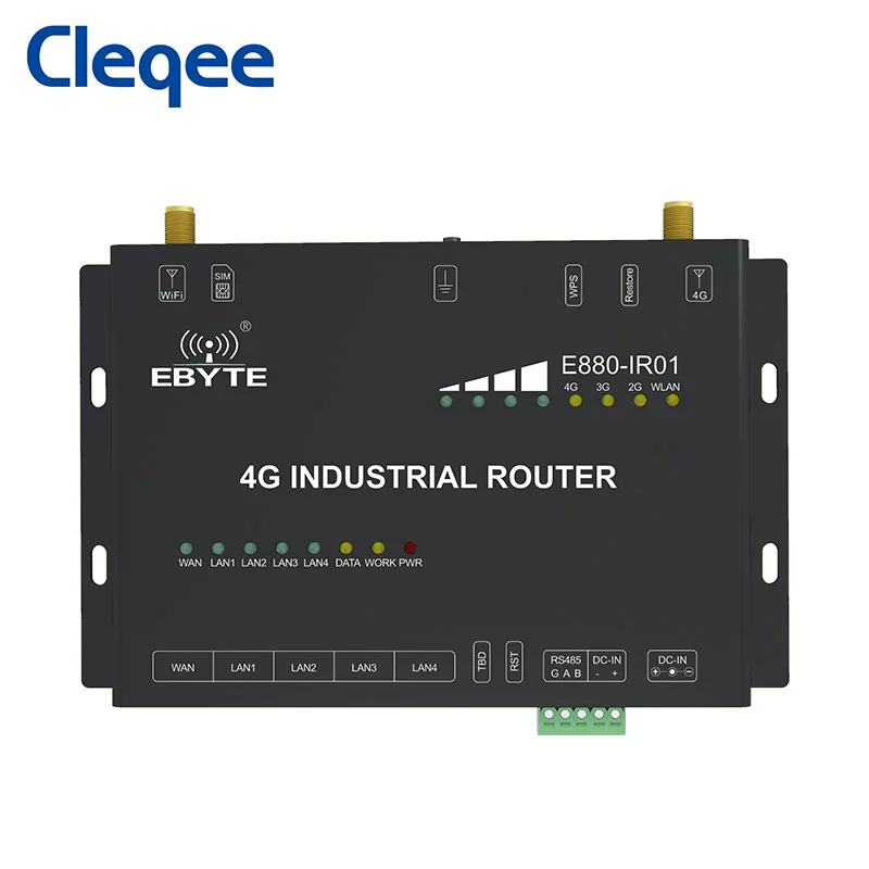 Cleqee-2 E880-IR01 RS485 WAN LAN WLAN Ethernet Wireless Modem  Imsi Catcher Gateway 4G  Modules WiFi Router