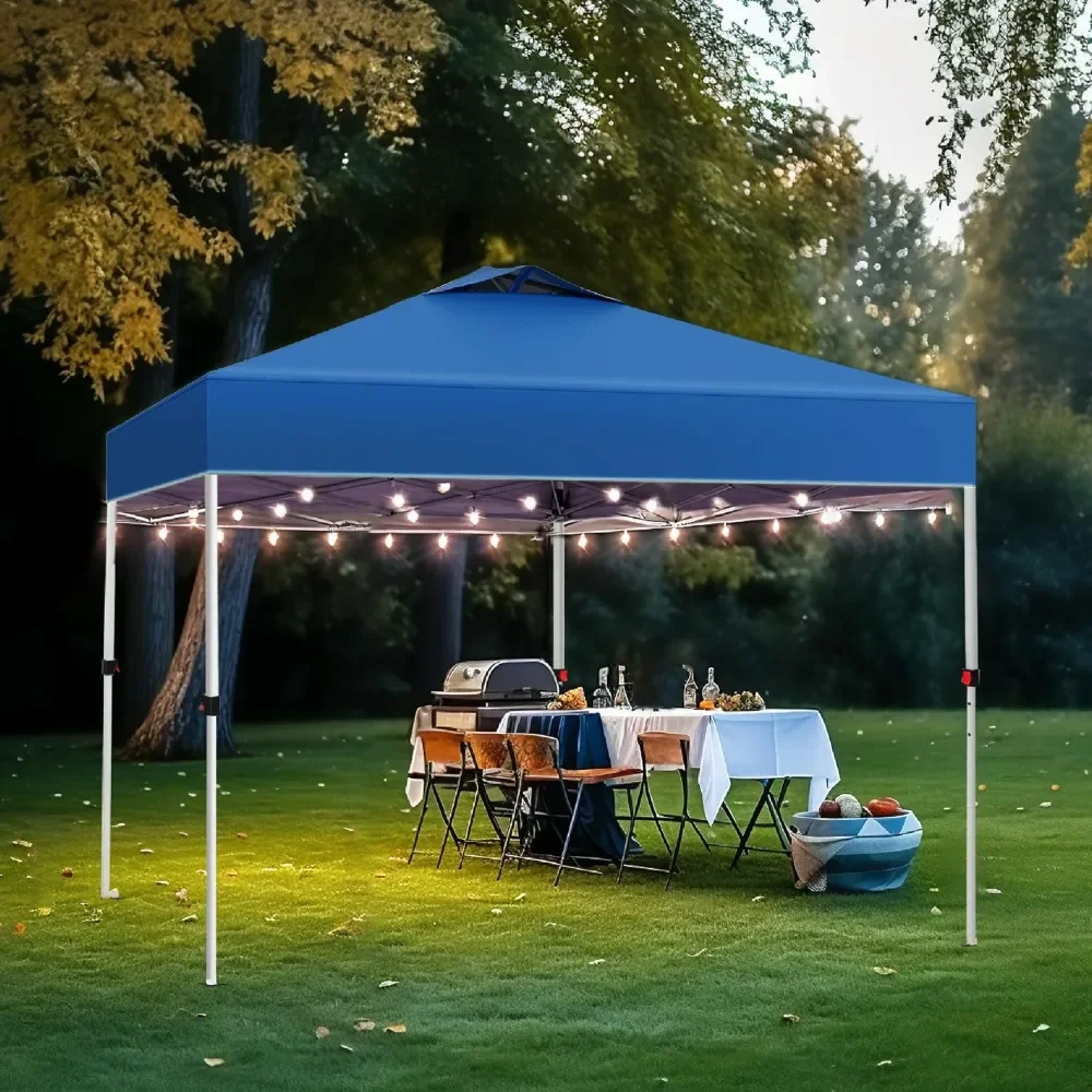 Imagem -02 - Outdoor Pop up Canopy Camping Campaign Houses Tenda ao ar Livre Sun Shelter Series Party Tent 10 x 10 100 Pés Quadrados de Sombra Azul Mesh Mesh