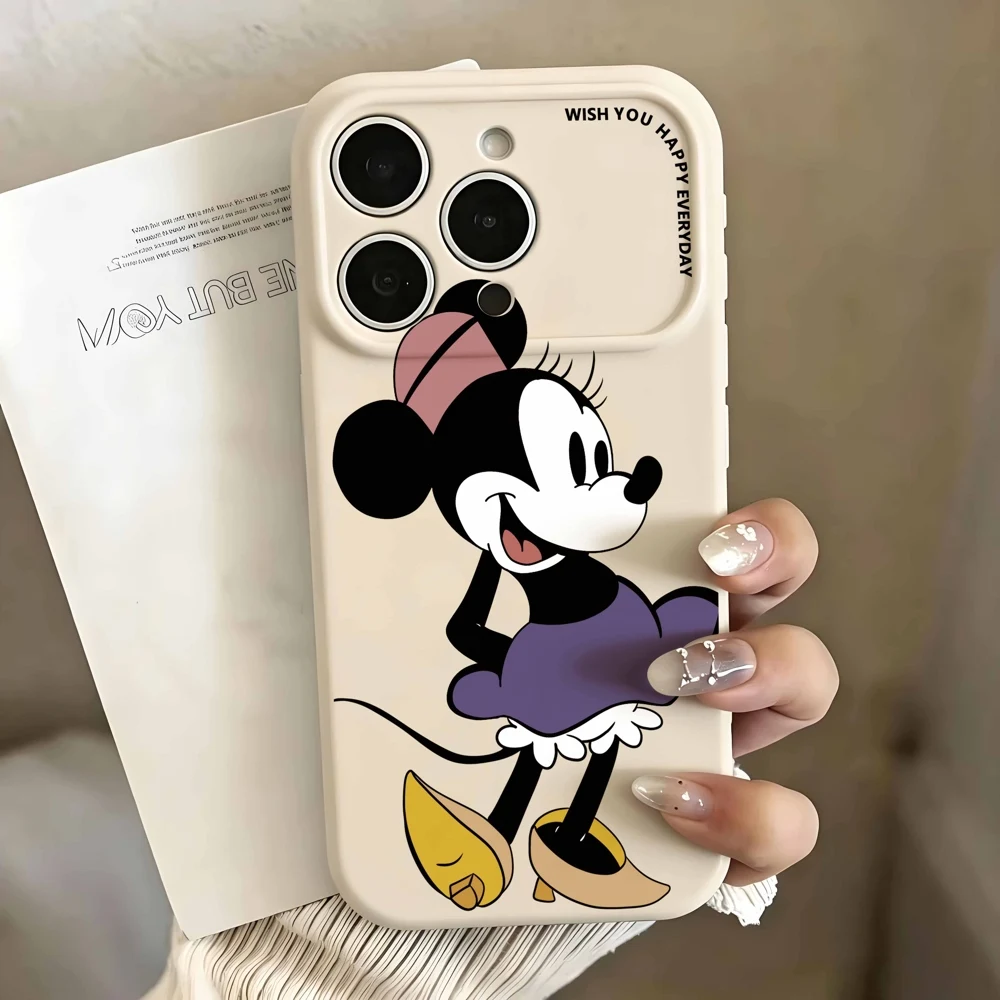 Disney Mickey Minnie Anime For Apple iPhone 17 16 15 14 13 12 Mini 11 Pro Max Bubble Heart Cover Funda Silicone Soft Phone Case view 5