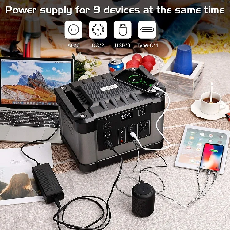 

2025 Portable Solar Power Station 3000W 6000W LiFePO4 Lithium Battery Solar Generator with Pure Sine Wave Inverter Jump Starter