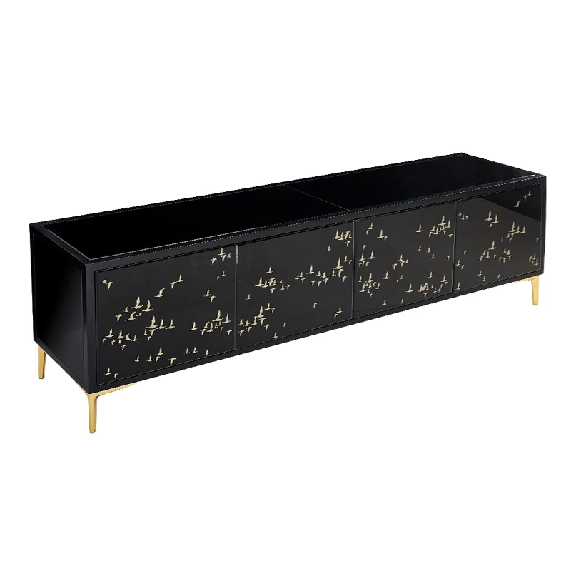 

Nordic new simple modern TV Dayan light luxury TV black foyer living room locker TV cabinet