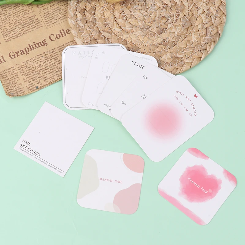 手作りの偽のネイルを展示するためのカード,10個,偽のネイルを展示するためのパッケージ,マニキュアサンプル,サロン