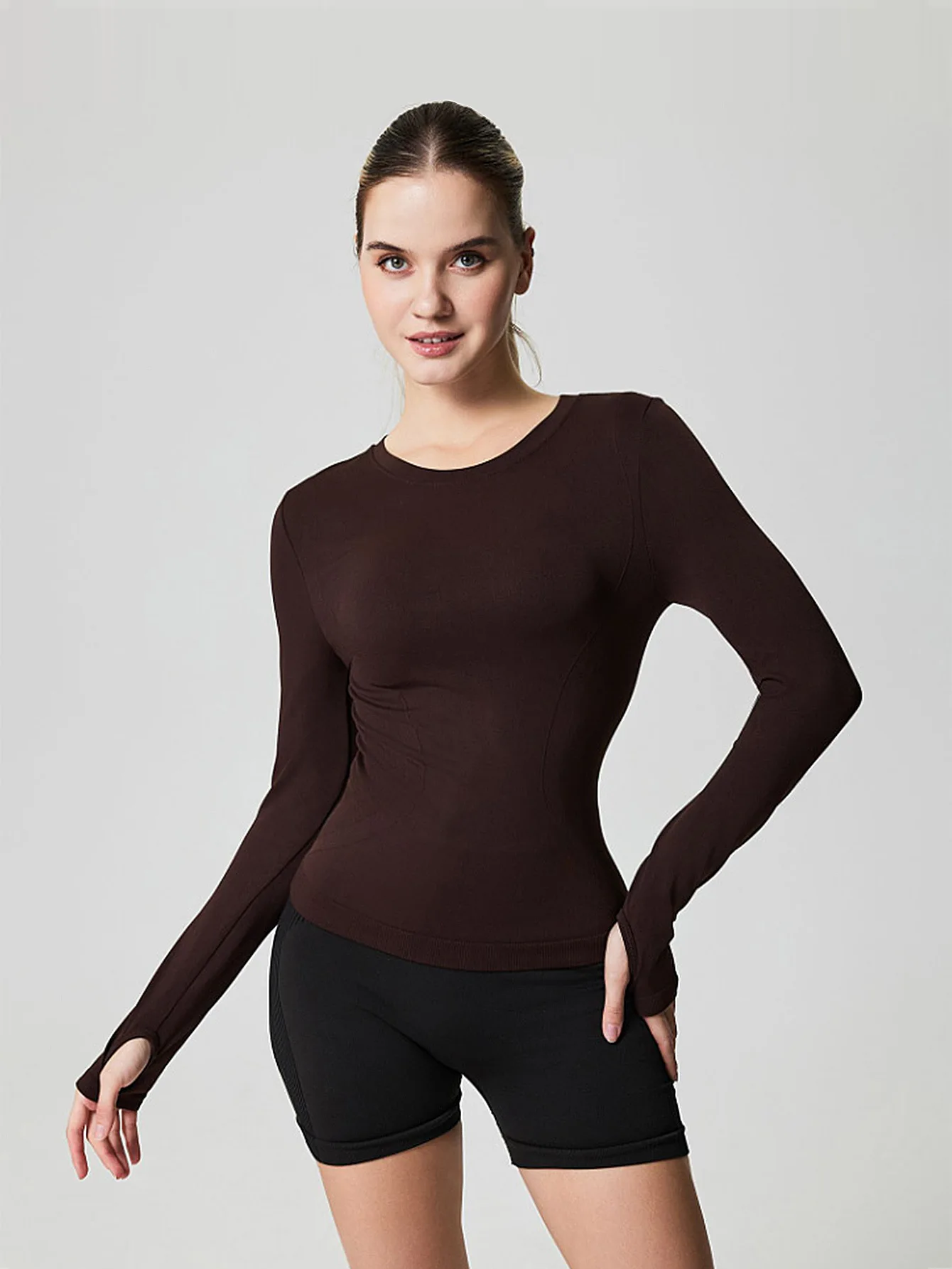 

Однотонный топ для йоги для занятий спортом на открытом воздухе, всесезонная одежда для йоги для женщин, езды на велосипеде, бега и фитнеса