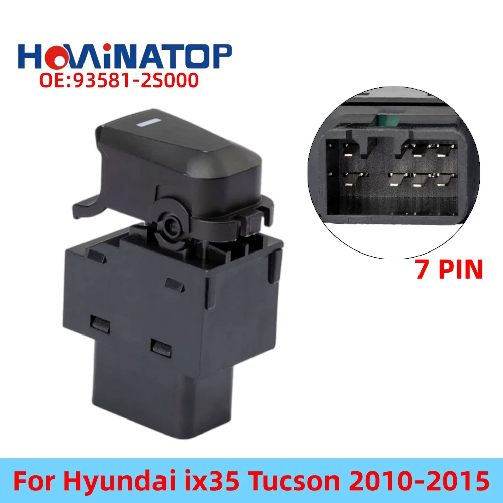 HOWINATOP 93581-2S000 7Pin Power Window Single Switch For Hyundai ix35 Tucson 2010-2015 OEM Replacement