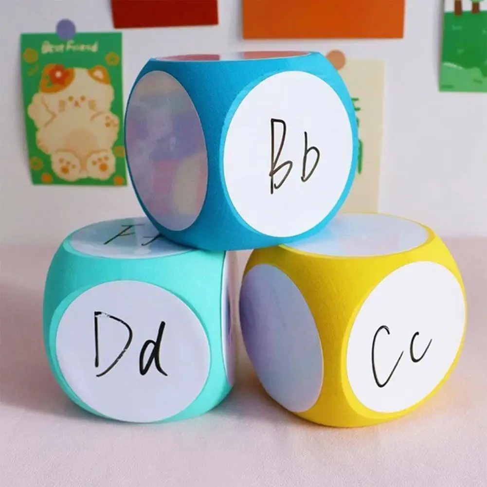 Dados de pizarra blanca educativos borrables, bloque de borrado en seco, Cubo de limpieza para práctica de matemáticas, 4x4 pulgadas