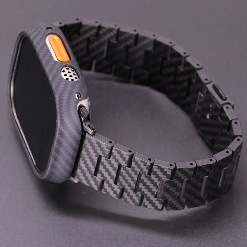 Genuine Carbon Fibre Strap For Apple Watch Ultra 49mm 45mm Band+Carbon Fibre Case iWatch Series 8 7 High-quality Bracelet