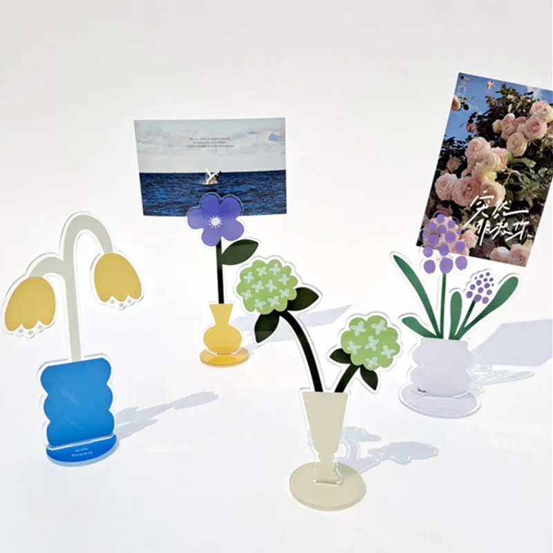 CuteLife Nordic Acrylic Flower Display Photo Holder Home Decoration Accessories Picture Holder Jewelry Room Vase Bedroom Holder