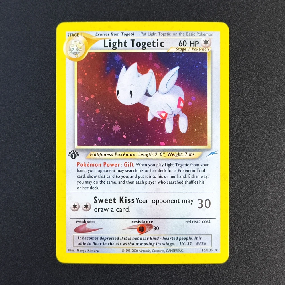 

Коллекционная карта Покемон Proxy EN Gym Challenge 1st Light Togetic 15/105, супер редкая, классическая аниме-карта, игрушка