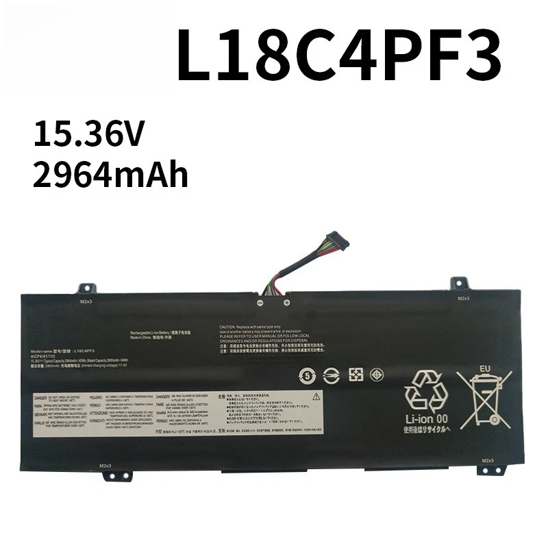 New Replacement Battery For Lenovo Air14-2019 C340-14 Series L18C4PF3 15.36V 2964mAh High Capacity Li-ion Laptop Battery