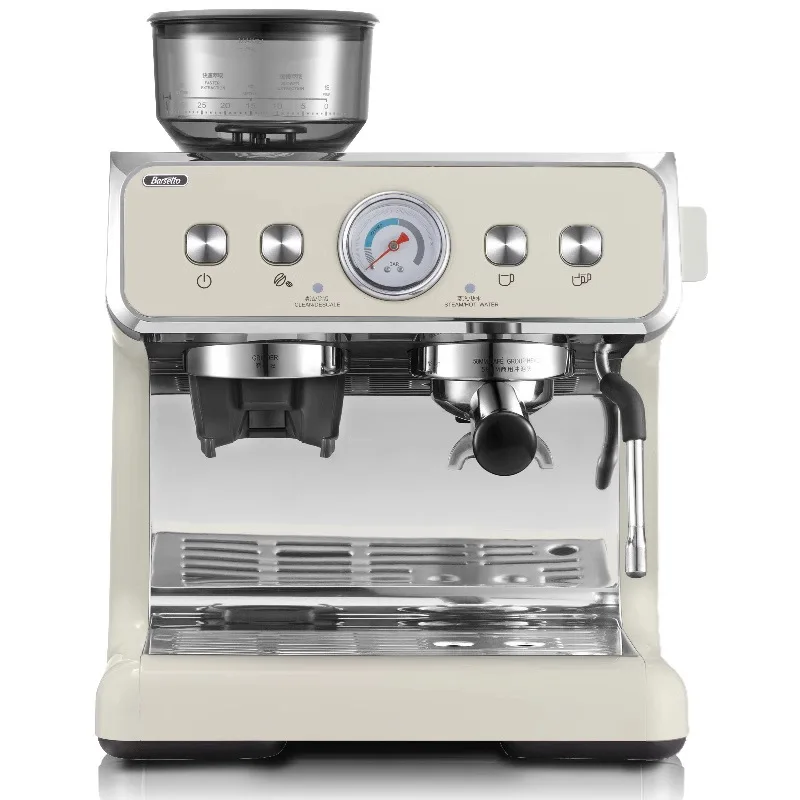 

Coffee machine household small double heating semi-automatic Italian grinding