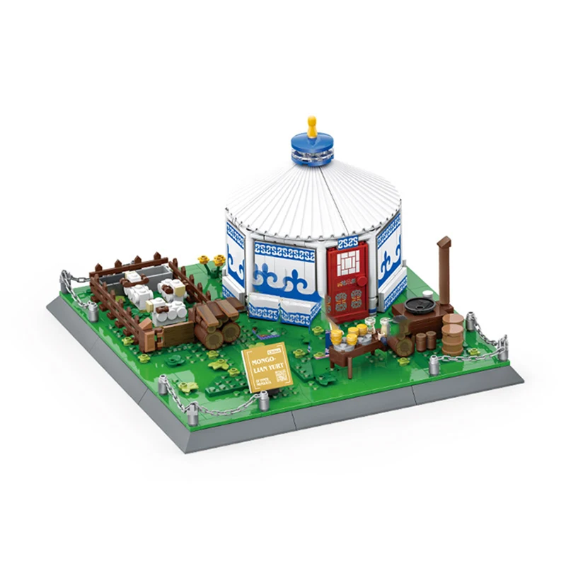 

778PCS Mongolian Yurt Building Blocks Model World Famous Architecture Classic Model Bricks Toys for Kids and Adults Gifts