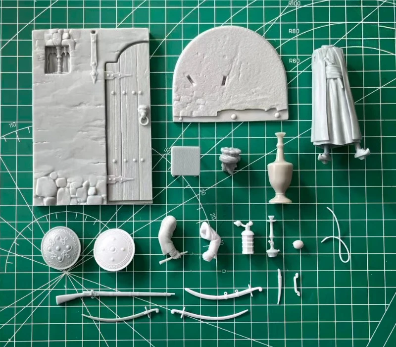 Kit de figurines en résine moulée sous pression, échelle 1/24, 75mm, ancien marchand oriental, jouets miniatures, Diorama non assemblé et non peint