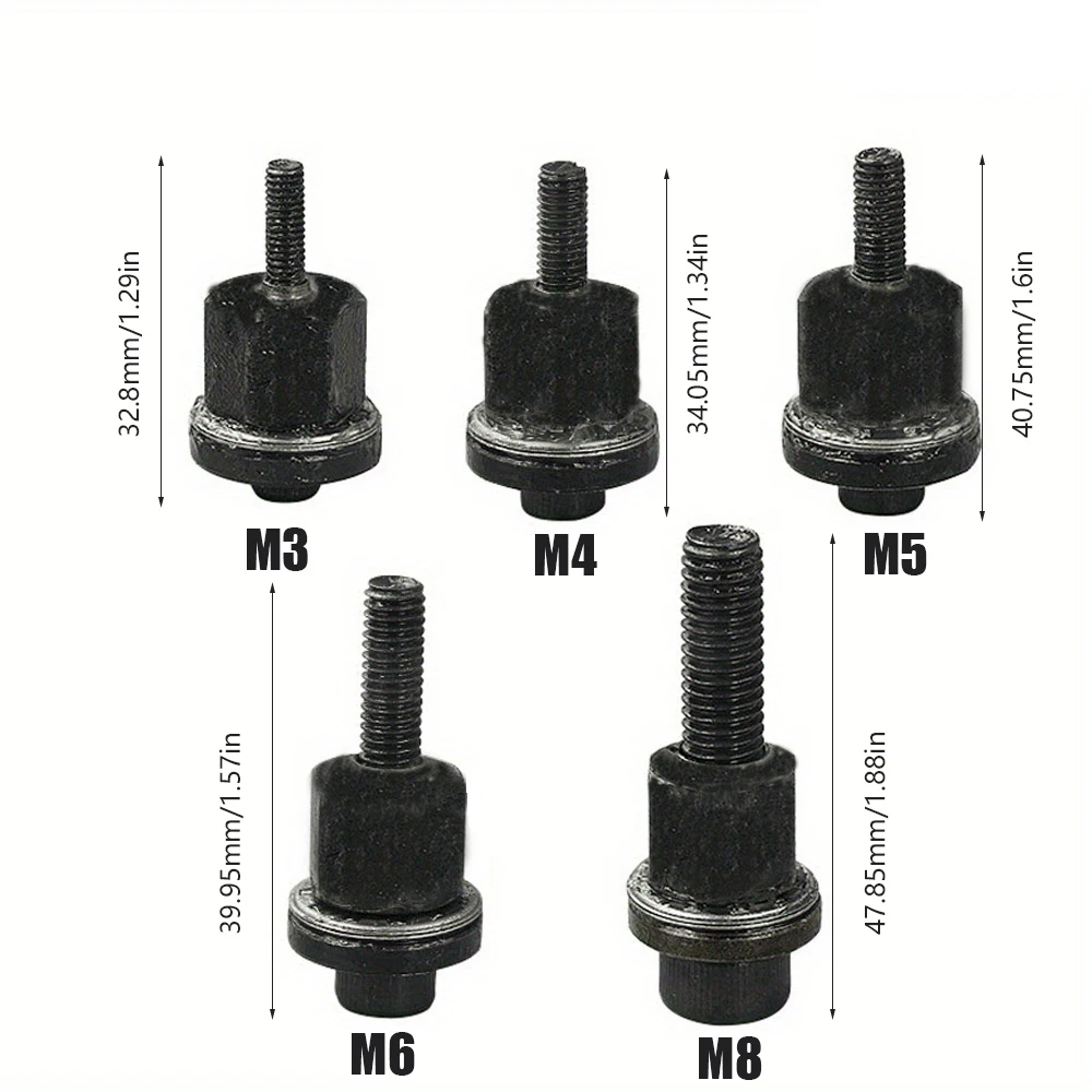 5 ชิ้น M3 + M4 + M5 + M6 + M8 มือ Rivet Nut Gun Head Nuts ติดตั้งง่าย Riveter Rivnut เครื่องมืออุปกรณ์เสริมสําหรับถั่ว
