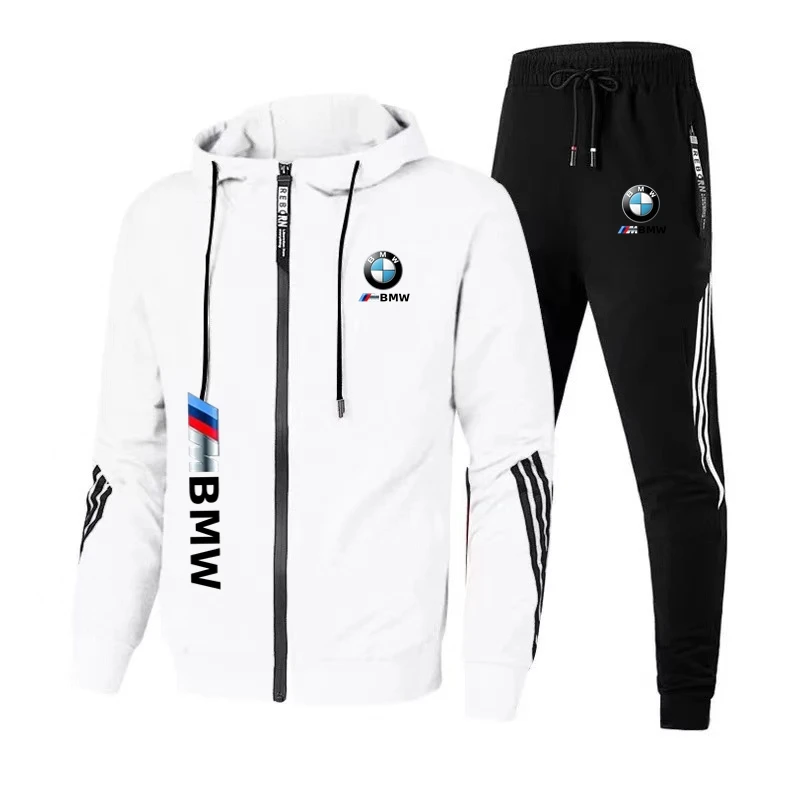 BMW Men's Hoodie Set 2-piece Set 2025 New BMW Printed Jacket Men's Winter Fashion Simple Hoodie Stormtrooper Coat BMW Jacket