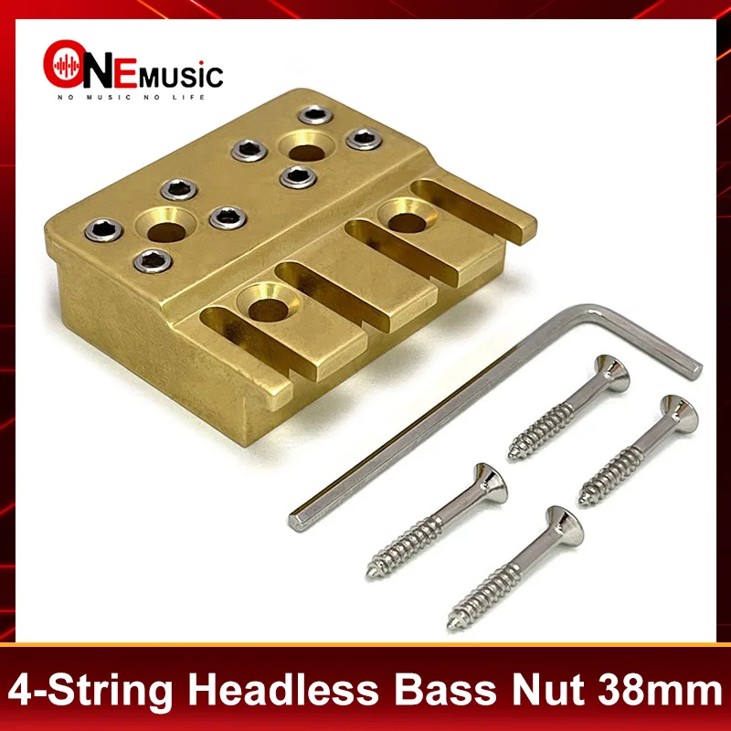 Doppelte Sicherungsmutter für kopflosen Bass, 38 mm Messingmutter für 4-saitigen E-Bass, Originalfarbe