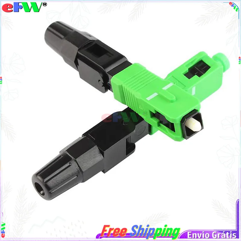 

EFVV 50-400pcs SC APC Fiber Optic Fast Connector Single Mode Fiber Optic Adapter FTTH Fiber Quick Connector Field Assembly