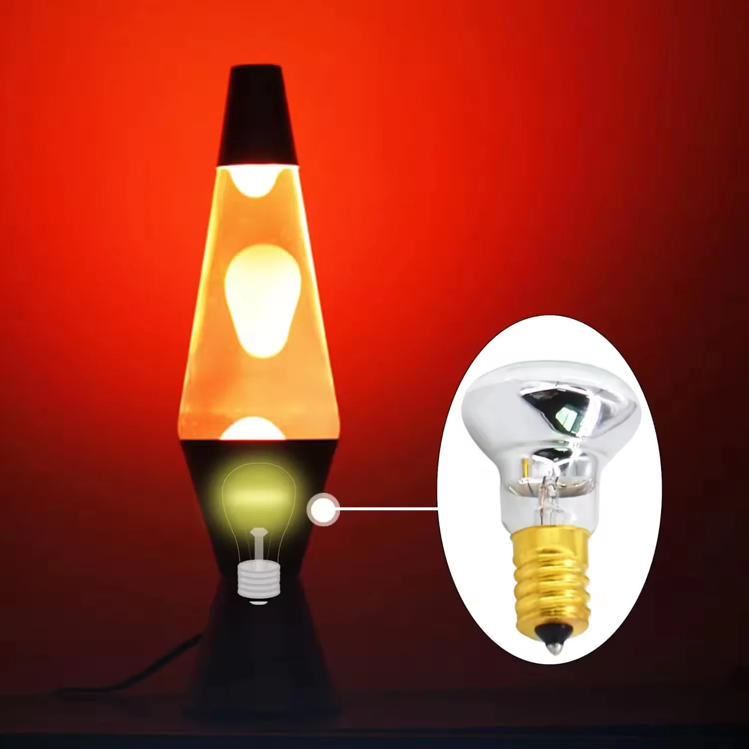 Flame bulb R39 E17 lamp head Lava lamp accessories Atmosphere light bulb replacement