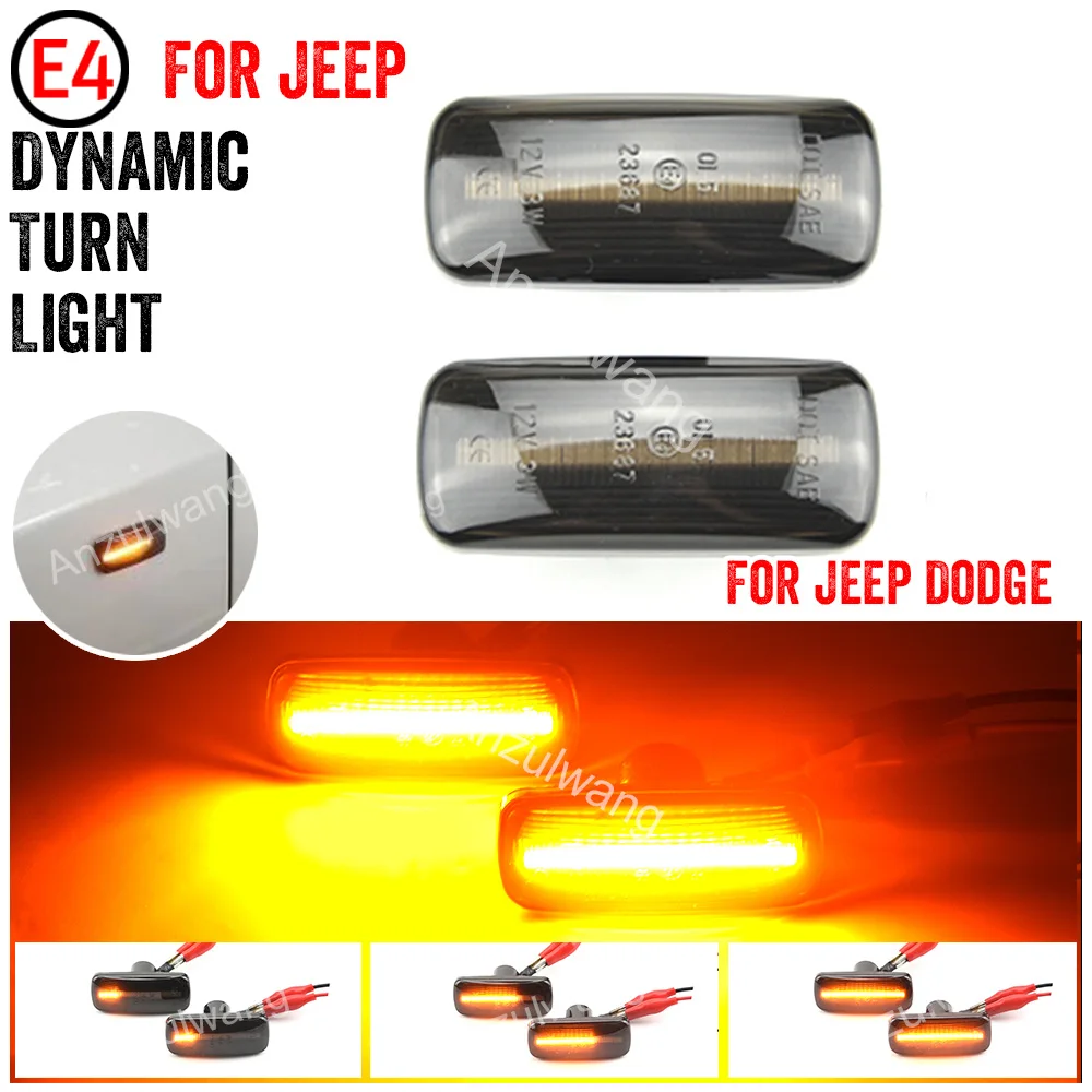 For Jeep compass Lancia Flavia Chrysler 200 300 Dodge Avenger Caliber Marker Lamps Dynamic Turn Signal Light